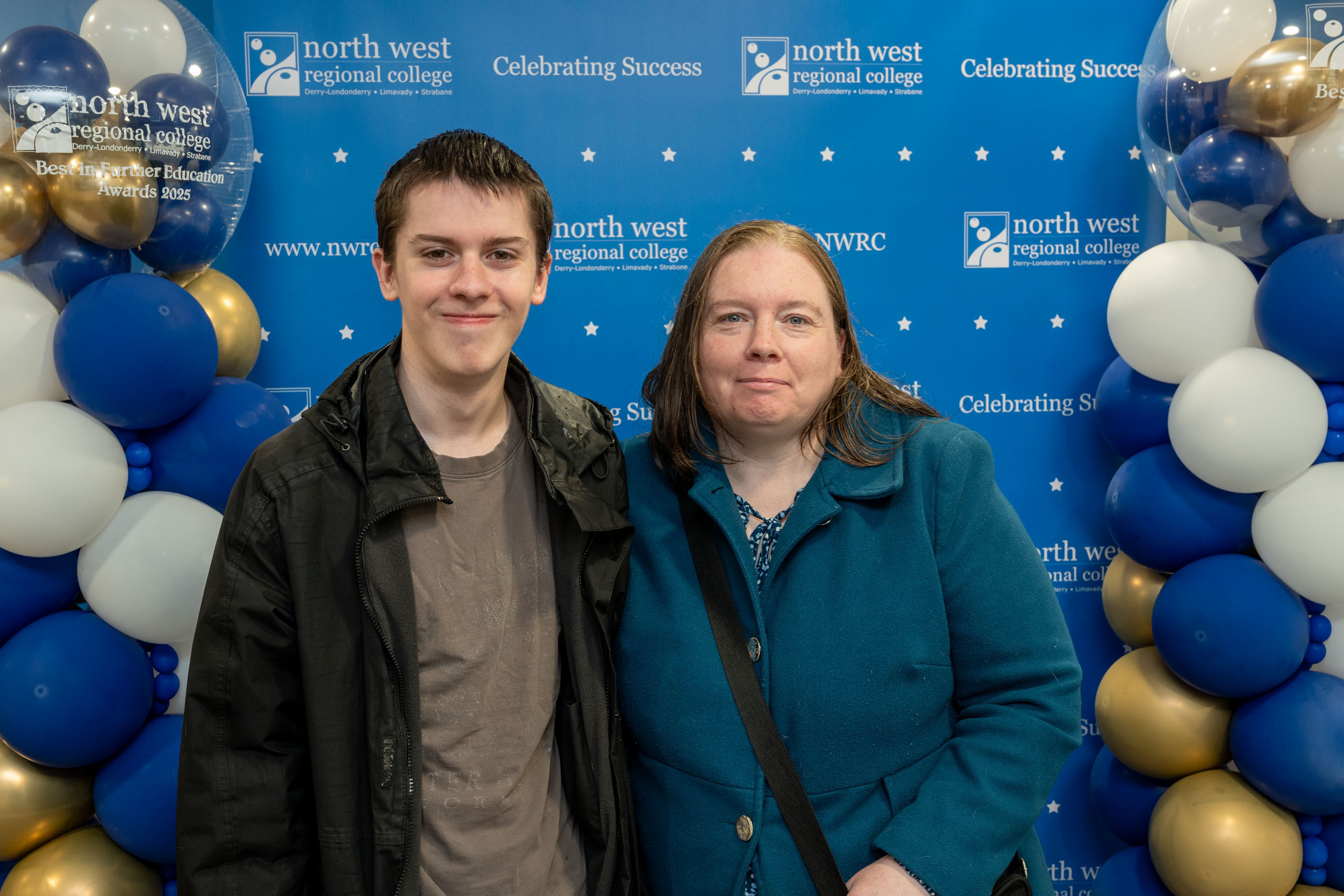 Two people at celebration event.