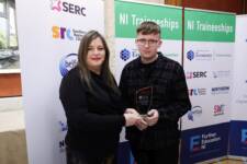 NWRC student Eoin Hamilton with Traineeship Award Carpentry Joinery