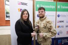 NWRC student Faolan Boyd with Traineeship Award Carpentry Joinery