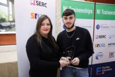 NWRC student Matthew Hassan with Traineeship Award Carpentry Joinery