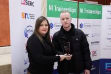 NWRC student Shea Glenn with Traineeship Award Carpentry Joinery