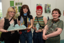 Prize winners at NWRC’s Art and Design Showcase: Sarah Cassidy, Jessica Underwood, Ellie Savage, Caoimhe Stones.