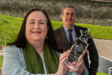 Head of Science and the Creative Industries at Danny Laverty, Suzanne Rodgers, Curriculum Manager for Media, pictured after NWRC was awarded Top Performing College at the NICMA awards.