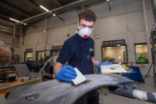 Shea Duffy hard at work in the Bodywork department of NWRC's Springtown Campus during the college's Skills competition. (Pic Martin McKeown)
