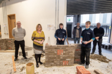 Tyler Coyle and Adam Anderson were awarded second and third place prizes in the Brickwork section at the NWRC Skills competition. Also pictured are: Joe Porteous, Curriculum Manager, Karen Moore, Head of Quality Enhancement at NWRC, Sean Melody, Lecturer, and Alan Stewart, Judge.