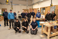 Carpentry students pictured in the workshops during the NWRC Skills Competition at Springtown Campus.