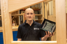 Finn Cole,  first place winner in Joinery, pictured at the NWRC Skills competition.