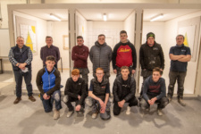 Tiling students pictured with lecturers Marty McLaughlin and Jason Spratt at the NWRC Skills competition at Springtown Campus.