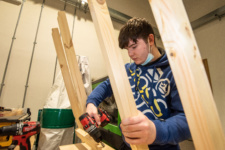 Pearce McGuinness competes in Carpentry at the NWRC Skills competition at Springtown Campus. (Pic Martin McKeown).