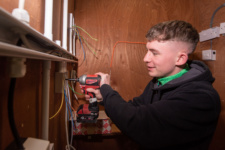 Jarvis Bell competes in Electrics at the NWRC Skills competition at Springtown Campus. (Pic Martin McKeown).