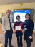 Veterinary Nursing student Sarah McLaughlin with lecturer Gillian Montague and Campus Manager Luke McCloskey.