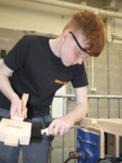 Stephan Duffy competes in Carpentry