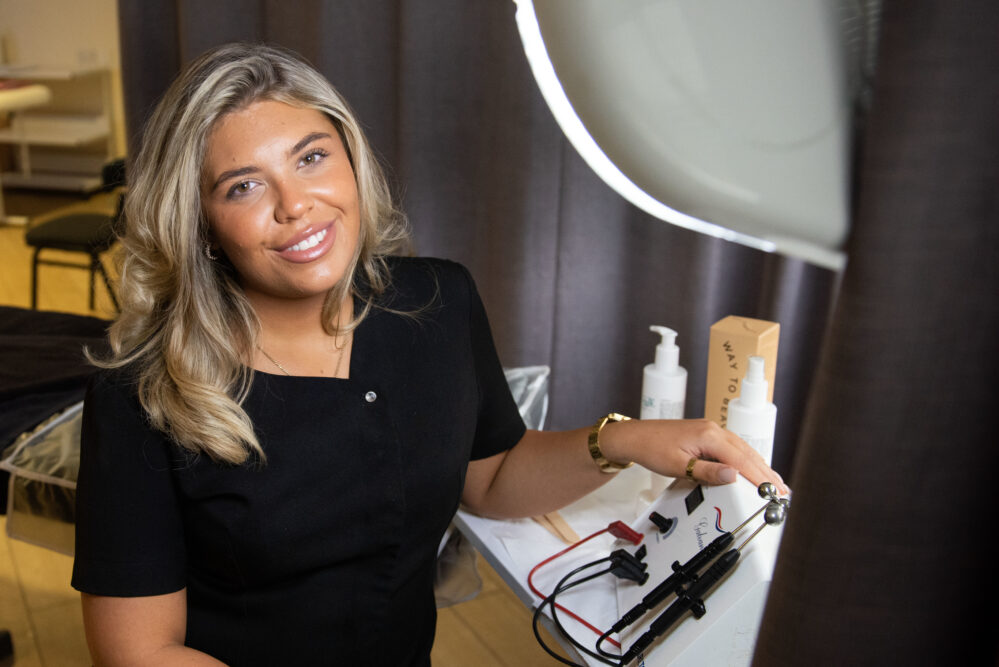 Niamh pictured in the Beauty Salons at Strand Road campus