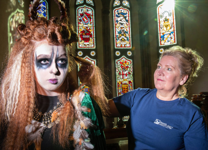 Hairdressing student Elaine Gormley pictured with her model at the NWRC Halloween Hair Beauty Showcase1