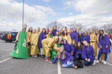 Mixed group of student union member and NWRC College Staff in fancy dress
