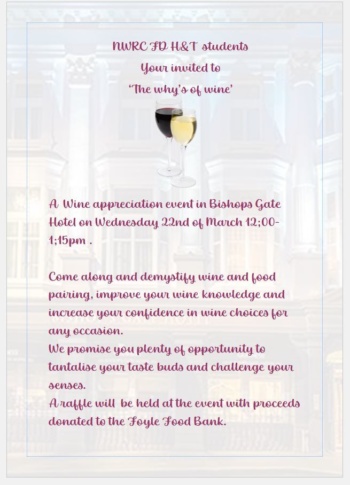Foundation Degree Hospitality & Tourism students host ‘The Whys of Wine’