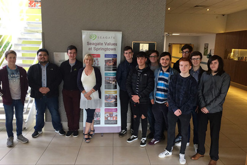 Students pictured on a site visit to Seagate as part of the Career Ready programme