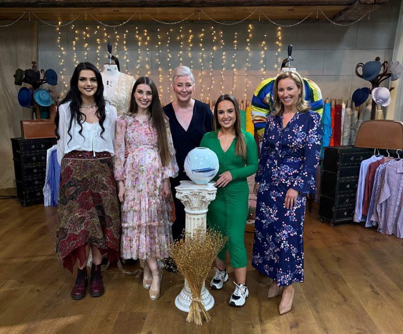 Group of participants with the trophy at the end of the show 'A Stitch Through Time' - Aoife the NWRC is pictured in the middle.