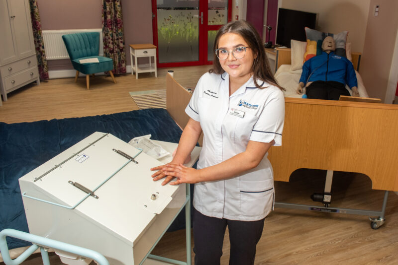 Student nurse in hospital environment