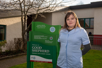 Kornelia Krawczyk outside school