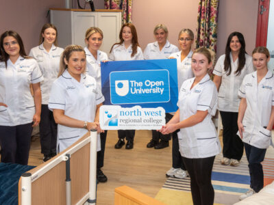 Our first cohort of The Open University in Northern Ireland Healthcare students have just received their student tunics
