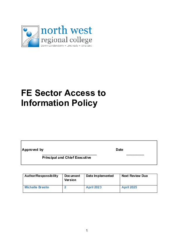 FOI – Access to Information Policy